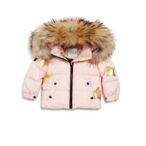 SAM Jacket with fur trim and star print.